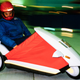 A photo of a Sinclair C5 three-wheeler.